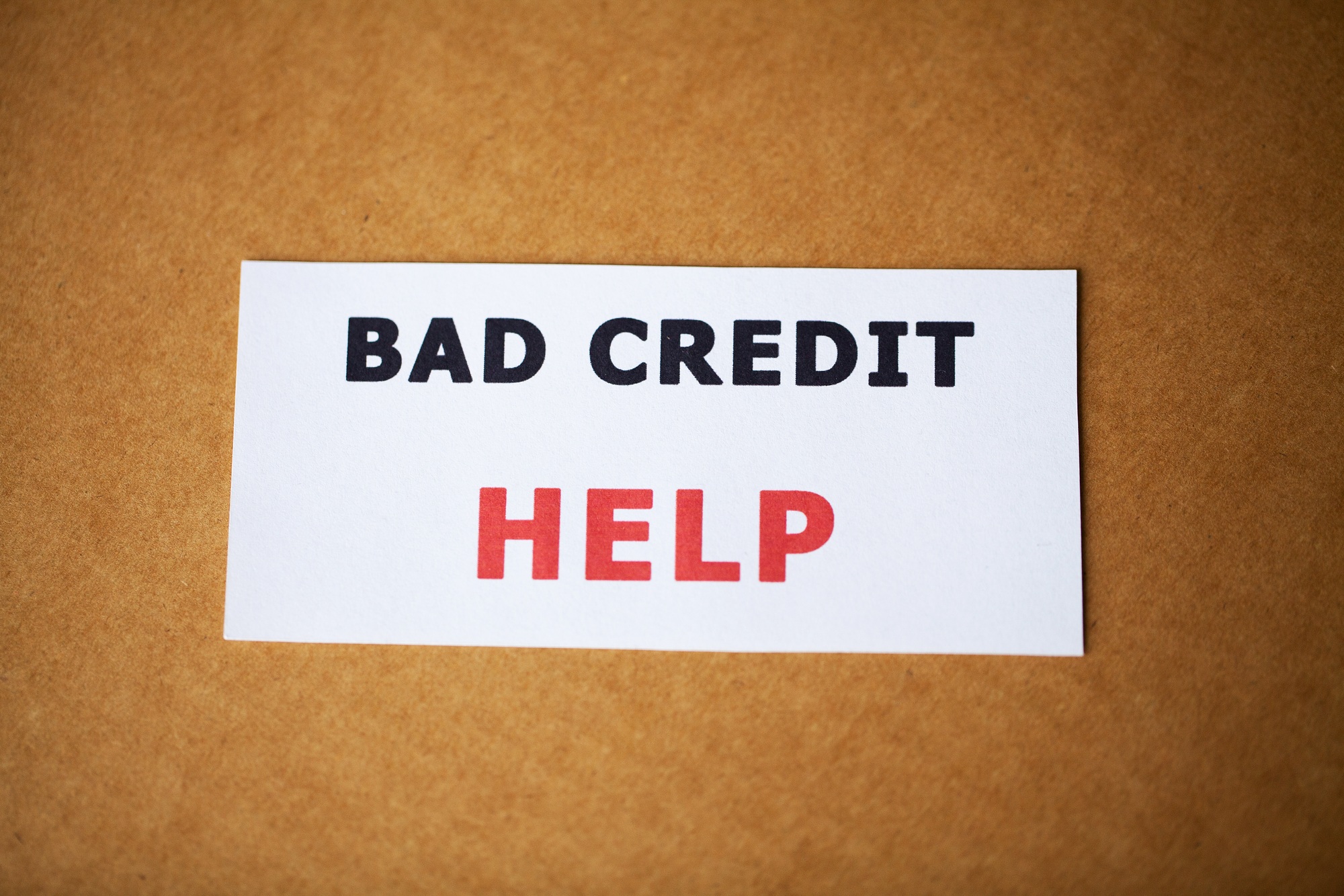 Bad credit, written on a white sheet of paper